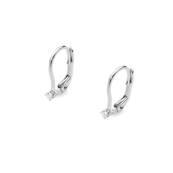Kolczyki złote próby 0,585 z brylantami 0,08ct, 2 x 0,04ct