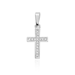 Zawieszka złota próby 0,585 z brylantami krzyżyk tk-42 0,08ct