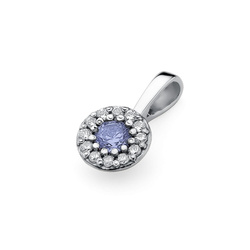 Zawieszka złota próby 0,585 z brylantem i tanzanitem t-443