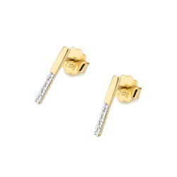 Kolczyki złote sztyfty próby 0,585 z brylantami tk-29 0,005ct TO-0077