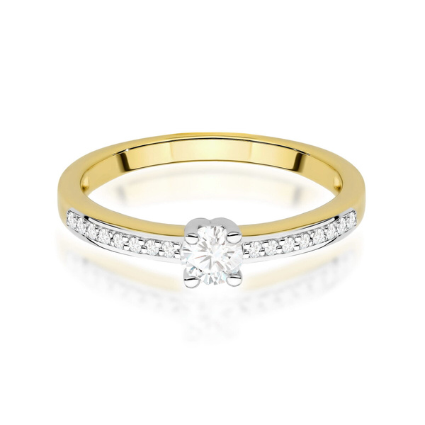 Pierścionek z żółtego złota Diament Laboratoryjny  T-0288   0,28CT