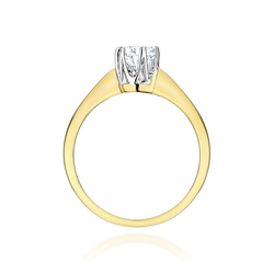 Pierścionek z żółtego złota Diament Laboratoryjny  T-0220 0,30CT
