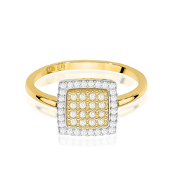 Pierścionek z żółtego złota z brylantem  T-0574 0,27CT