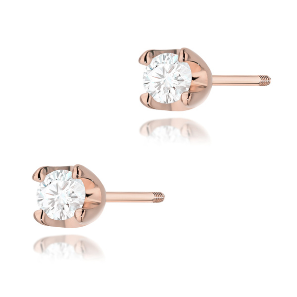 Kolczyki złote próby 0,585 z brylantami to-34 2x0,08ct