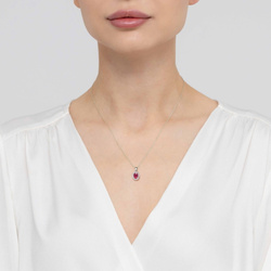 Zawieszka złota T-0574 próby 0,585 z brylantem i rubinem 0,60ct