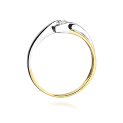 Pierścionek z żółtego złota Diament Laboratoryjny T-0278 0,15ct