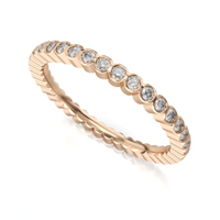 Obrączka ślubna model stj535 różowe złoto 0,585 cyrkonie