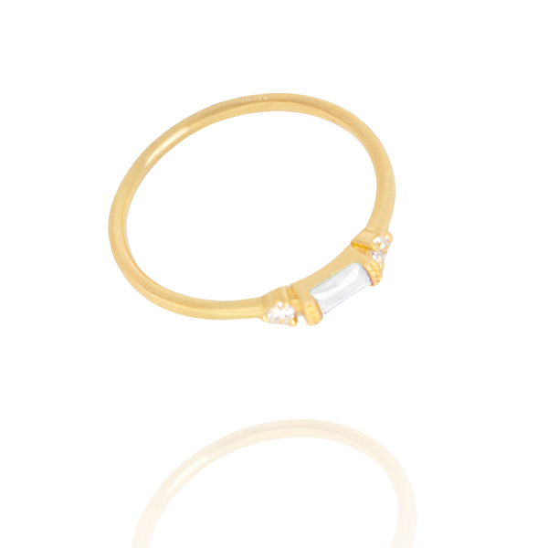 Pierścionek złoty 585 z cyrkoniami