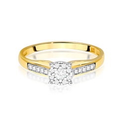 Pierścionek z żółtego złota z brylantem  T-0564 0,20CT