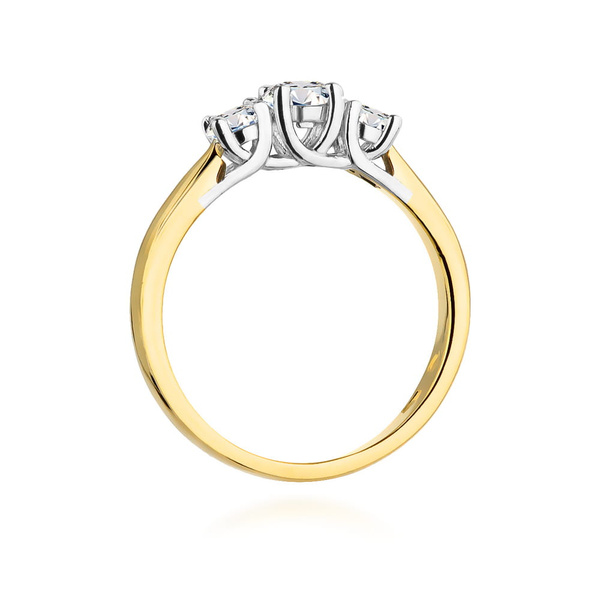 Pierścionek w żółtym złocie próby 585 model T-344 Brylanty 0,49ct
