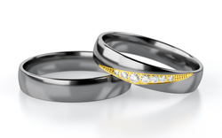 Obrączka tantalowa inkrustowana 14K złotem