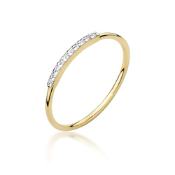 Pierścionek w żółtym złocie próby 585 model T-509Brylanty 0,05ct