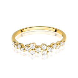 Pierścionek z żółtego złota z brylantem T-528 0,33CT