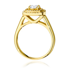 Pierścionek z żółtego złota z brylantem  T-548 0,78ct