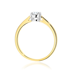Pierścionek złoty z żółtego złota próby 0,585 z brylantami T -0560 0,14ct