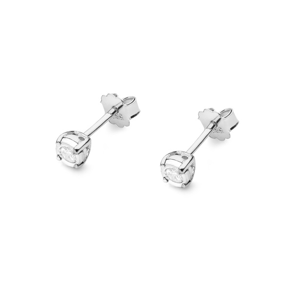 Kolczyki złote próby 0,585 z brylantami 0,08ct