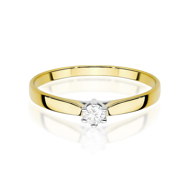 Pierścionek z żółtego złota Diament Laboratoryjny  T-0222 0,20CT