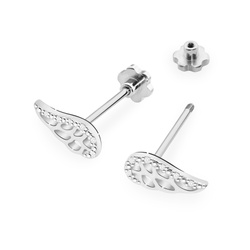 Kolczyki złote próby 0,585 k 0043 z brylantami 0,06ct sztyft zakręcany