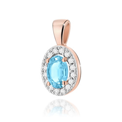 Zawieszka złota T-0574 próby 0,585 z brylantem i topazem 0,50ct