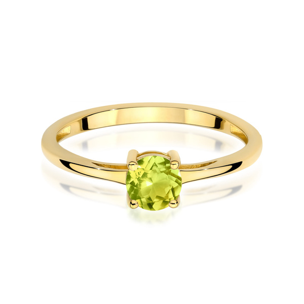Pierścionek w żółtym złocie z oliwinem 0,60ct próby 585 model T-0656