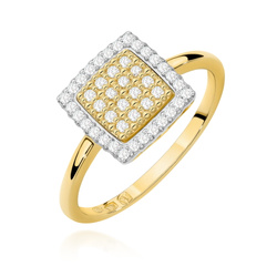 Pierścionek z żółtego złota z brylantem  T-0574 0,27CT