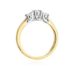 Pierścionek w żółtym złocie próby 585 model T-344 Brylanty 0,49ct