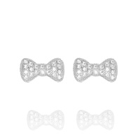 Kolczyki srebrne 925 z cyrkoniami Kokardki