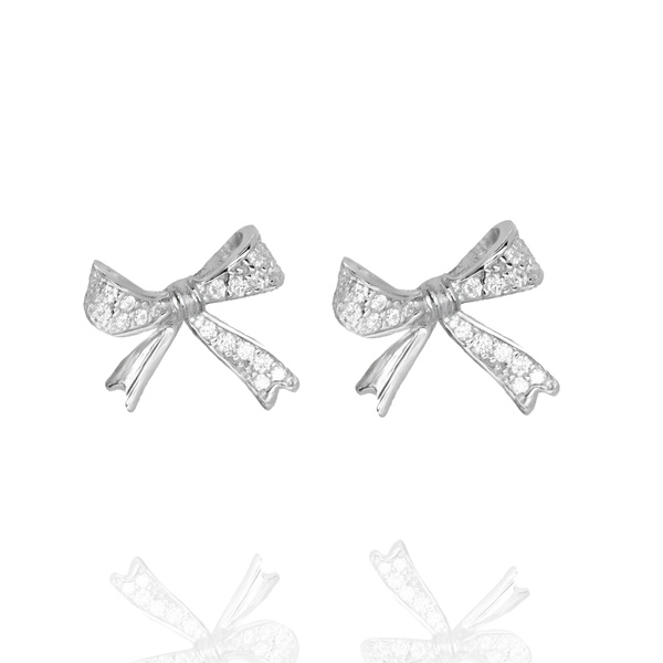 Kolczyki srebrne 925 z cyrkoniami Kokardki