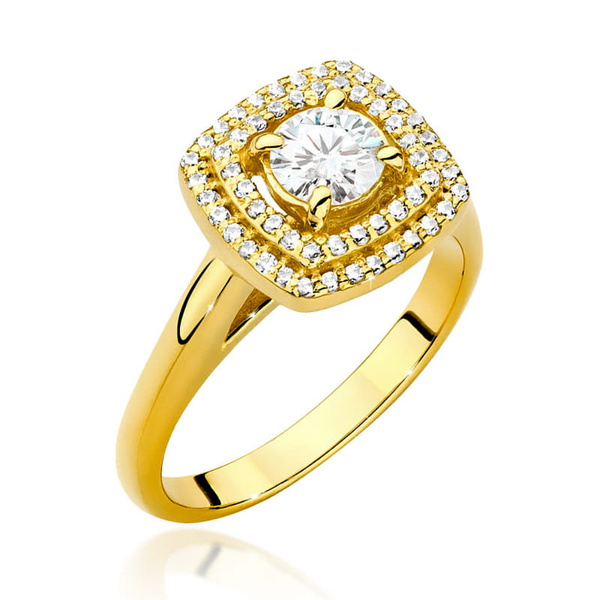 Pierścionek z żółtego złota z brylantem  T-548 0,78ct