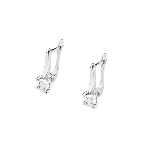 Kolczyki złote próby 0,585 z brylantami 0,08ct