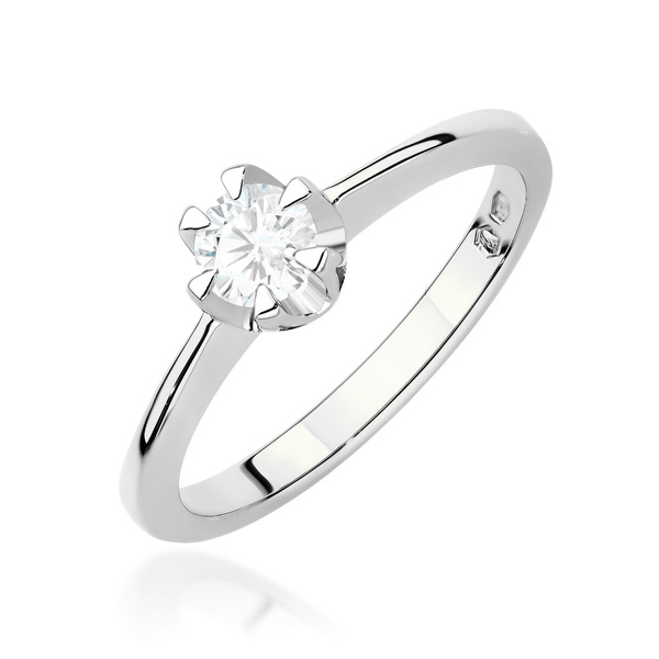 Pierścionek z białego złota Diament Laboratoryjny T-0220 0,40CT