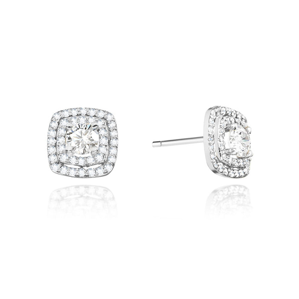 Kolczyki złote próby 0,585 z brylantami 0,60ct (2x0,30ct)