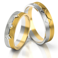 Obrączka ślubna złota model STJ227 z brylantem