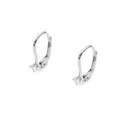 Kolczyki złote próby 0,585 z brylantami 0,14ct  2 x 0,07ct