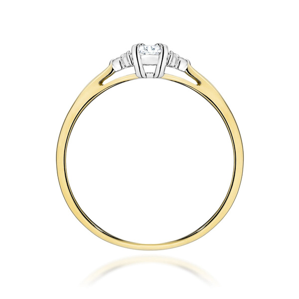 Pierścionek z żółtego złota Diament Laboratoryjny  T-0428  0,13CT