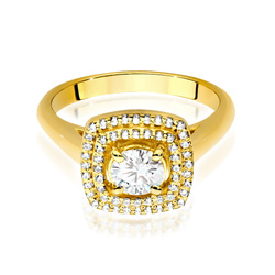 Pierścionek z żółtego złota z brylantem  T-548 0,78ct