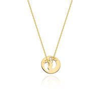 Naszyjnik Celebrytka Stópki z brylantem CT-5 0,005ct