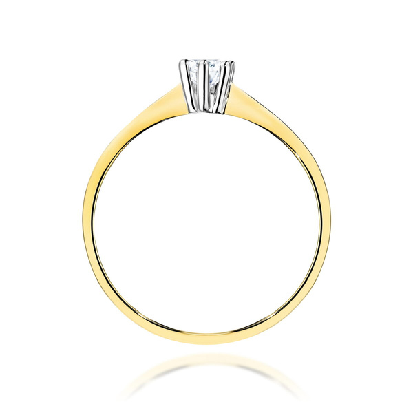 Pierścionek z żółtego złota Diament Laboratoryjny  T-0256 0,15 CT