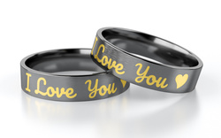 Obrączka tantalowa inkrustowana 14K złotem