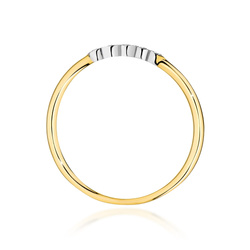 Pierścionek złoty próby 0,585 z brylantami t-0638 0,04ct