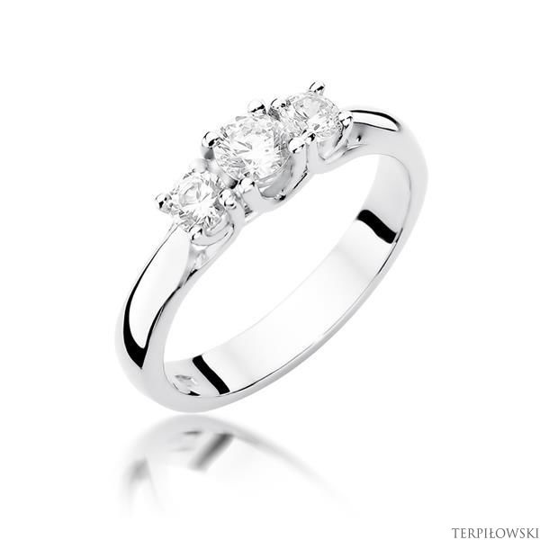 Pierścionek w białym złocie próby 585 model T-344 Brylanty 0,49ct