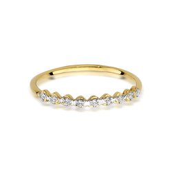 Pierścionek w żółtym złocie próby 585 model T-504Brylanty 0,05ct