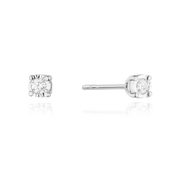 Kolczyki złote próby 0,585 z brylantami 0,08ct