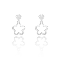 Kolczyki srebrne 925 z cyrkoniami wiszące Koniczyny