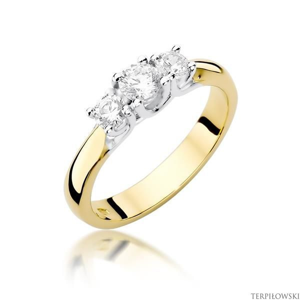 Pierścionek w żółtym złocie próby 585 model T-344 Brylanty 0,49ct