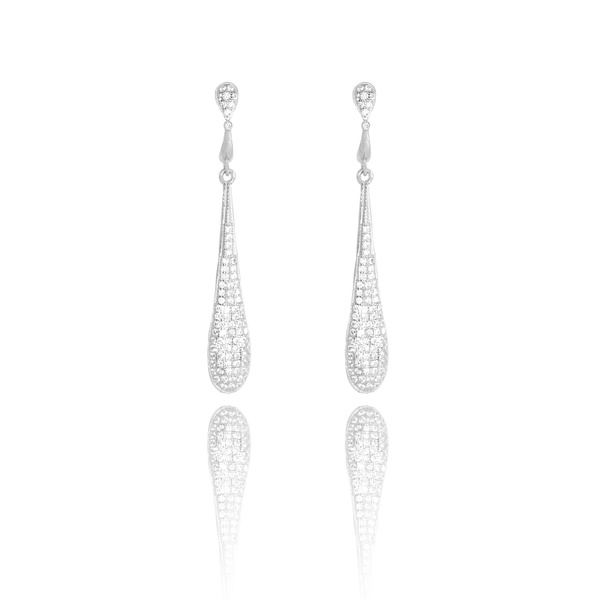 Kolczyki srebrne 925 z cyrkoniami wiszące