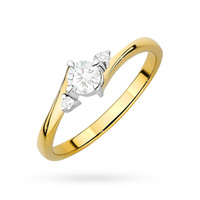 Pierścionek z żółtego złota Diament Laboratoryjny  T-0346 0,27CT
