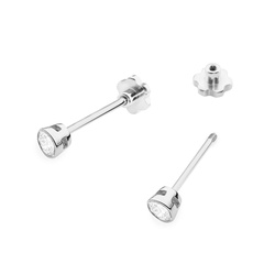 Kolczyki złote próby 0,585 k 0067 z brylantami 2x0,10ct sztyft zakręcany