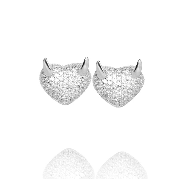 Kolczyki srebrne 925 z cyrkoniami Serca