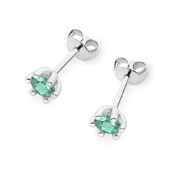Kolczyki złote T 0222 próby 585 Szmaragd 2 x 0,15ct